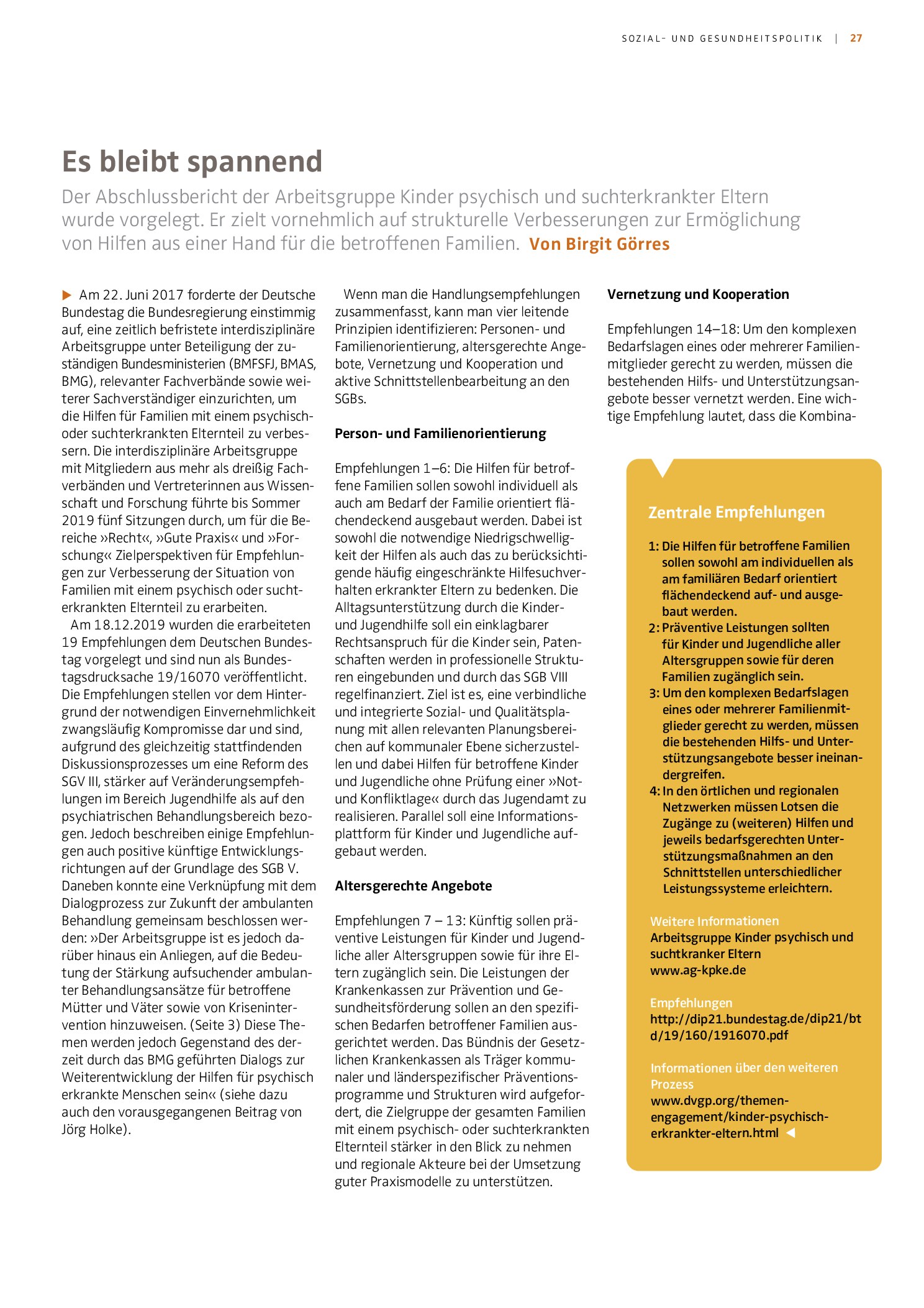Vorschauseite 1: Es bleibt spannend