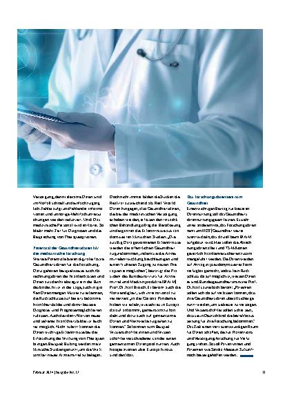 Vorschauseite 2: Bessere Versorgung und Forschung in der Medizin dank Gesundheitsdaten