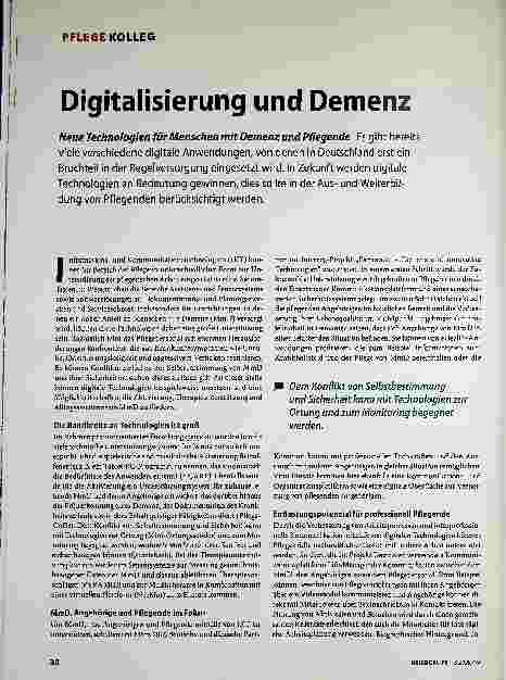 Vorschauseite 1: Digitalisierung und Demenz