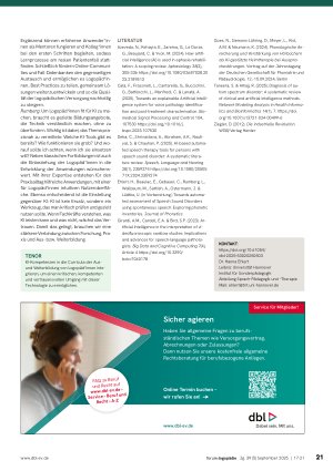 Vorschauseite 5: KünstlicheIntelligenz(KI)in derLogopädie:Heilsbringer oderHorrorszenario?