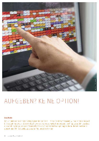 Vorschauseite 1: Aufgeben? Keine Option.