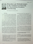 Vorschauseite 1: Menschen mit Behinderungen in der Familienversicherung der Gesetzlichen Krankenversicherung