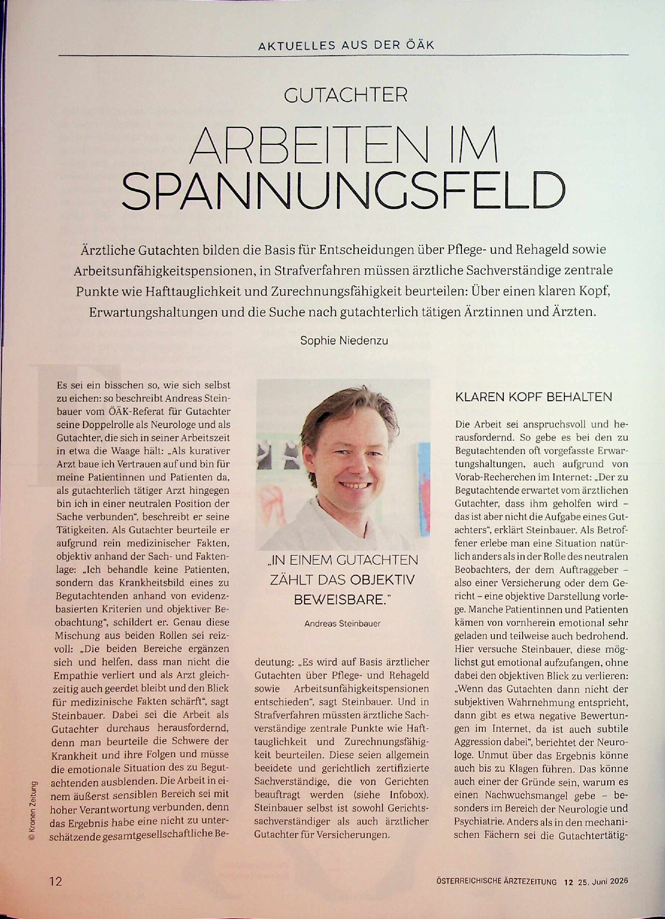 Vorschauseite 1: Gutachter arbeiten im Spannungsfeld
