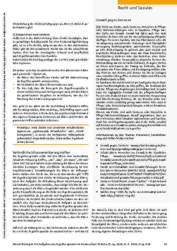 Vorschauseite 2: Herausforderung und Chance: die Aufgaben von Ergotherapeuten im Kinderschutz