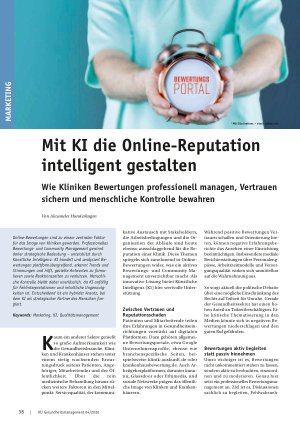 Vorschauseite 1: Mit KI die Online-Reputation intelligent gestalten Wie Kliniken Bewertungen professionell managen, Vertrauen sichern und menschliche Kontrolle bewahren