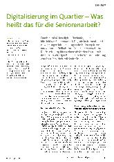 Vorschauseite 1: Digitalisierung im Quartier - Was heißt das für die Seniorenarbeit?