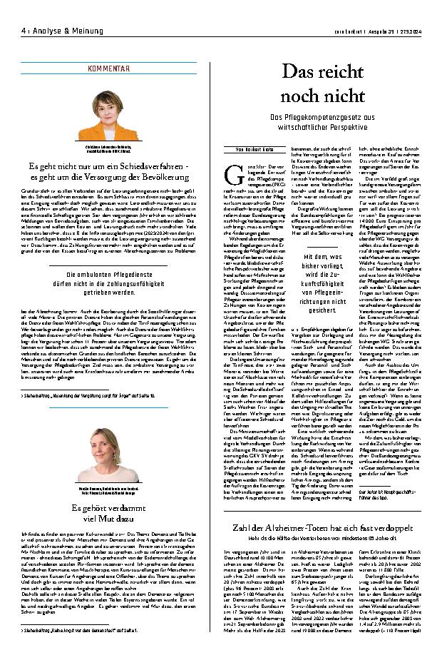 Vorschauseite 1: Das reicht noch nicht.