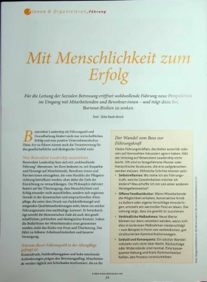 Vorschauseite 1: Mit Menschlichkeit zum Erfolg