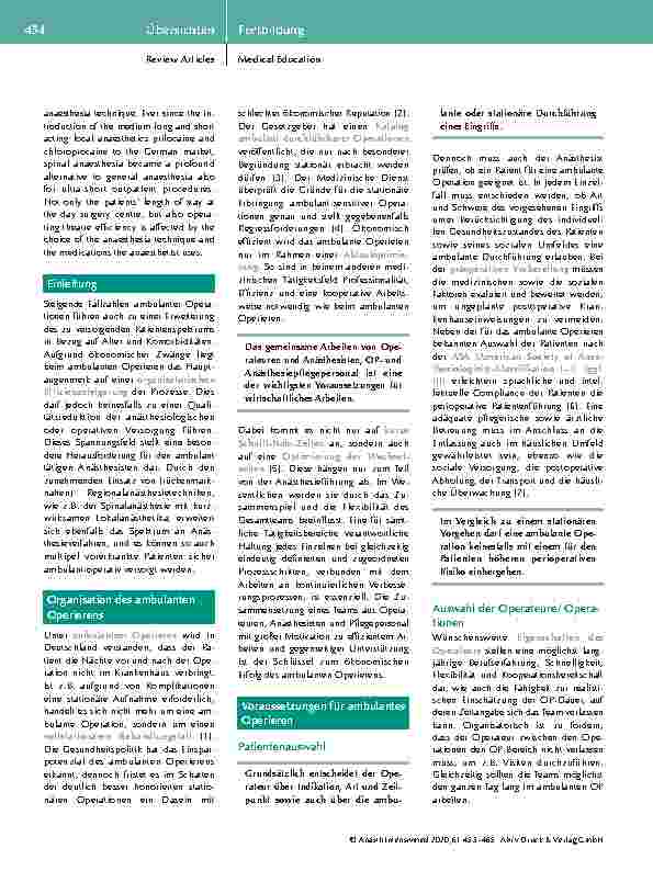 Vorschauseite 2: Ambulante Anästhesie