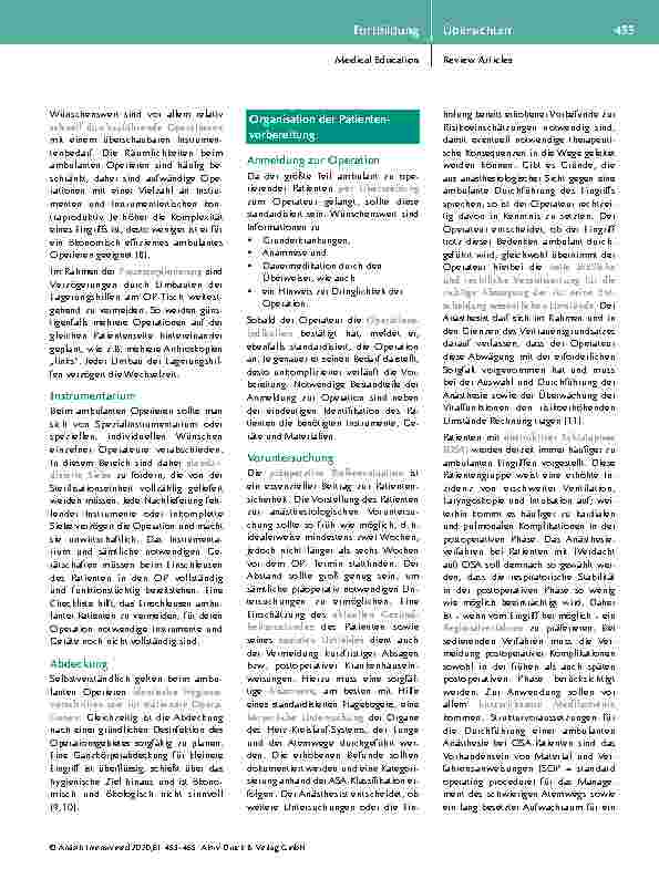 Vorschauseite 3: Ambulante Anästhesie
