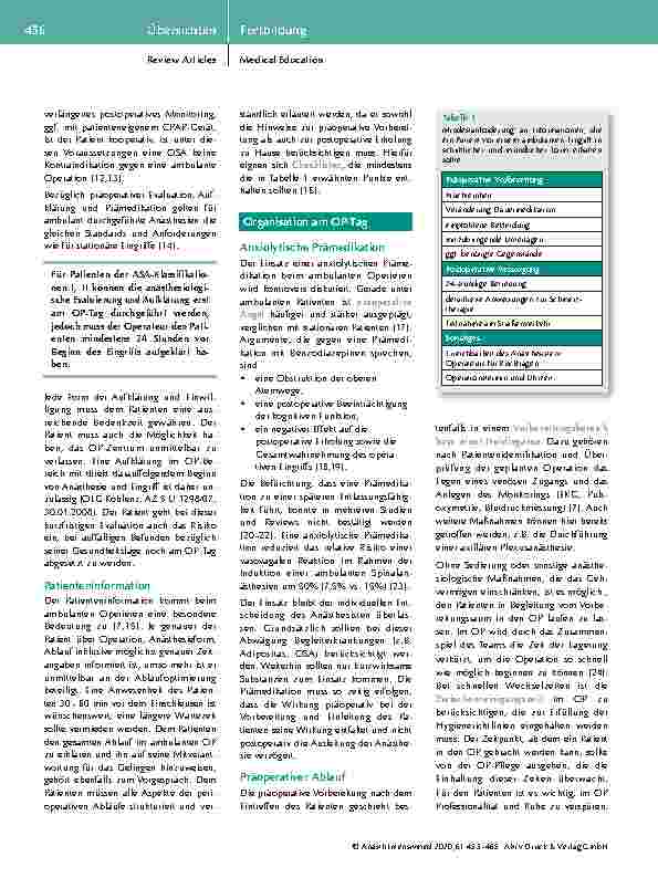 Vorschauseite 4: Ambulante Anästhesie