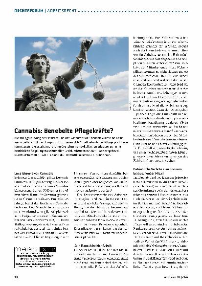 Vorschauseite 1: Cannabis: Benebelte Pflegekräfte?