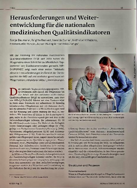 Vorschauseite 1: Herausforderungen und Weiterentwicklung für die nationalen medizinischen Qualitätsindikatoren