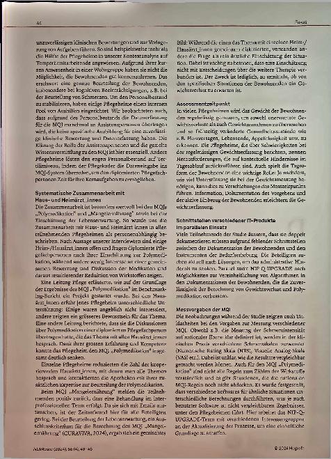 Vorschauseite 2: Herausforderungen und Weiterentwicklung für die nationalen medizinischen Qualitätsindikatoren