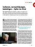 Vorschauseite 1: Isolieren, vernachlässigen, beleidigen – Opfer im Alter