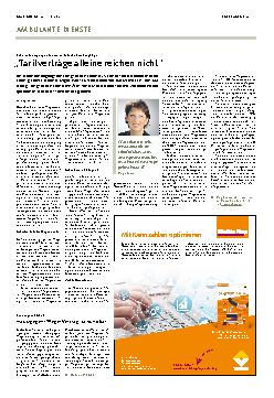 Vorschauseite 1: "Tarifverträge alleine reichen nicht."