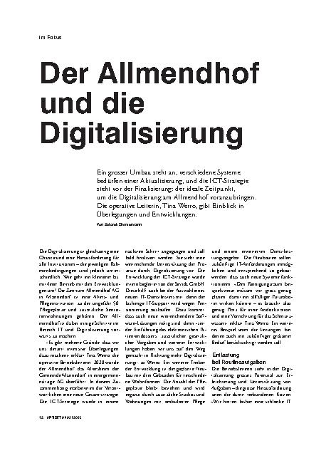 Vorschauseite 1: Der Allmendhof und die Digitalisierung