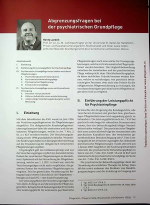 Vorschauseite 1: Abgrenzungsfragen bei der psychiatrischen Grundpflege