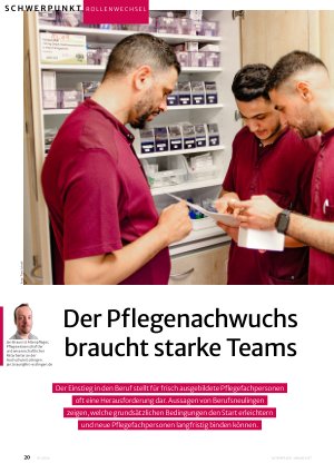 Vorschauseite 1: Der Pflegenachwuchs braucht starke Teams