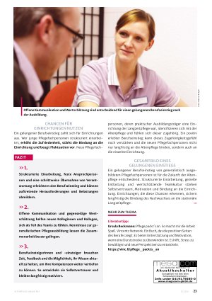 Vorschauseite 4: Der Pflegenachwuchs braucht starke Teams