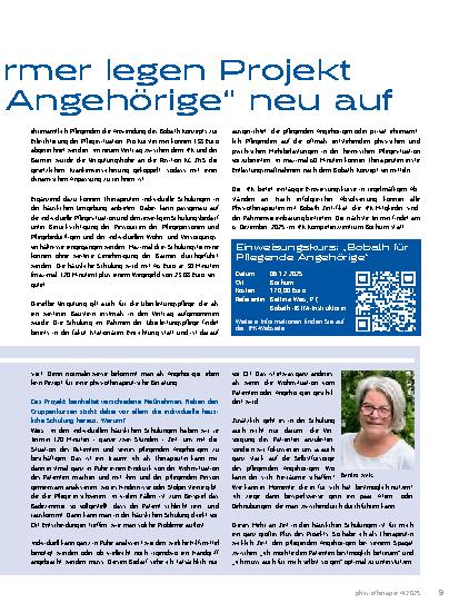 Vorschauseite 2: IFK und Barmer legen Projekt „Pflegende Angehörige“ neu auf