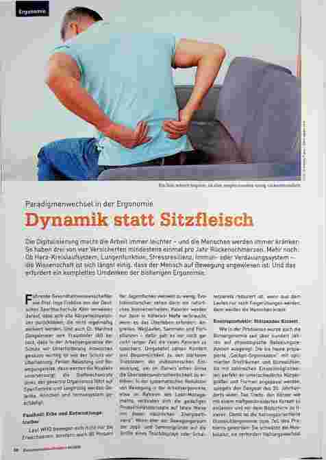 Vorschauseite 1: Paradigmenwechsel in der Ergonomie: Dynamik statt Sitzfleisch