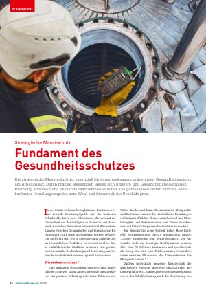 Vorschauseite 1: Strategische Messtechnik Fundament des Gesundheitsschutzes