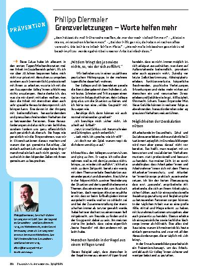 Vorschauseite 1: Grenzverletzungen – Worte helfen mehr.