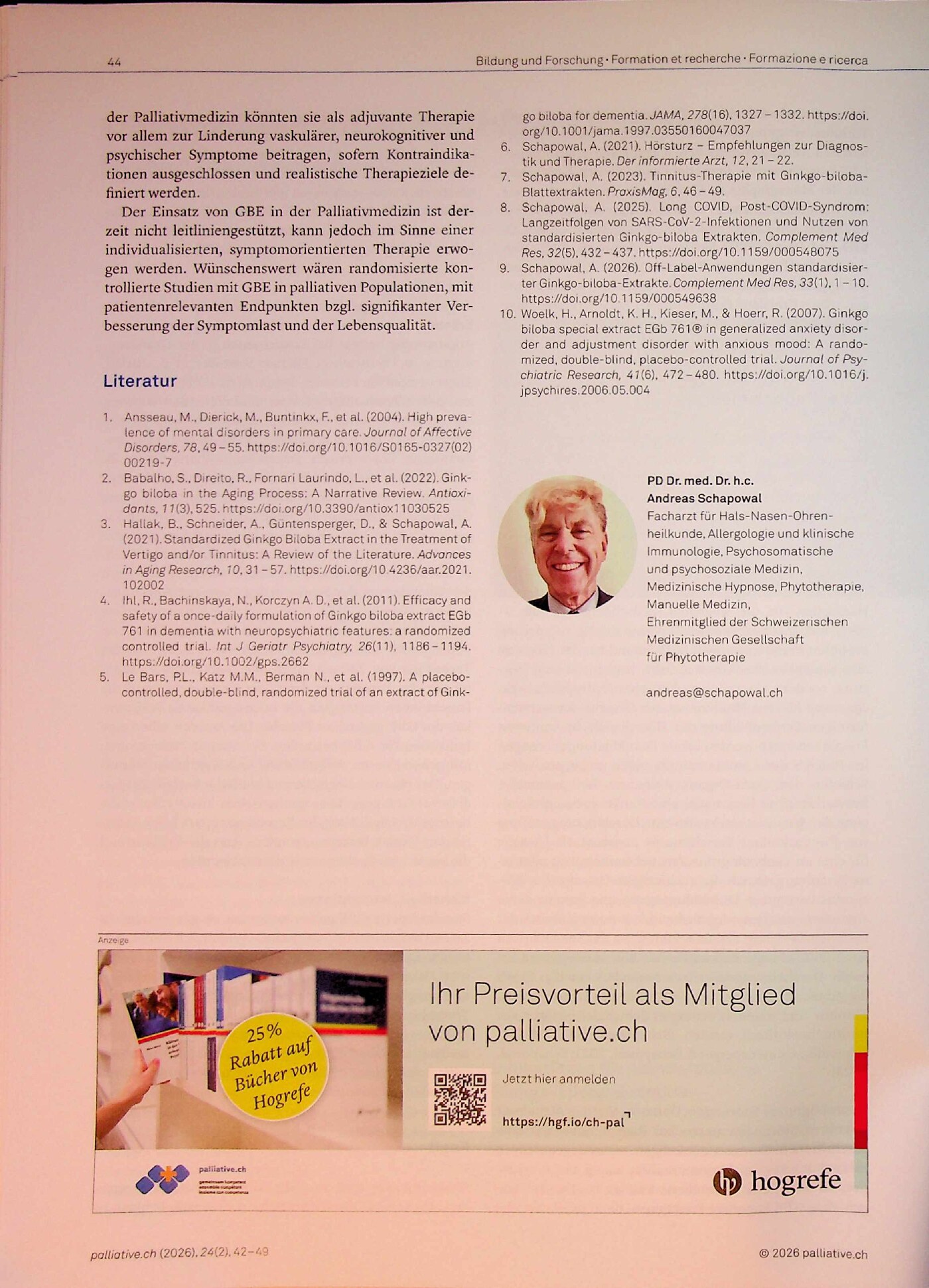 Vorschauseite 3: Standardisierte Ginkgo-biloba-Extrakte in der Palliativmedizin