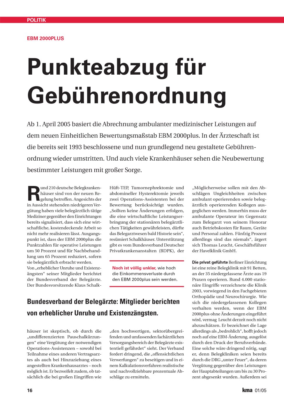 Vorschauseite 1: Punkteabzug für Gebührenordnung