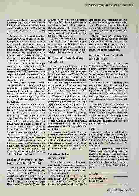Vorschauseite 2: Lakritze - nicht nur eine Nascherei