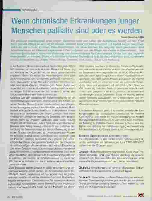 Vorschauseite 1: Wenn chronische Erkrankungen junger Menschen palliativ sind oder es werden.