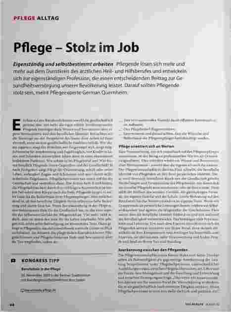 Vorschauseite 1: Pflege - Stolz im Job