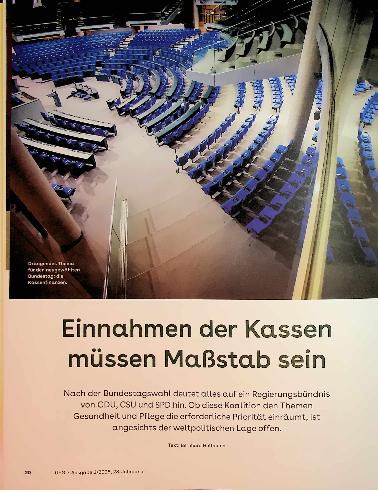 Vorschauseite 1: Einnahmen der Kassen müssen Maßstab sein