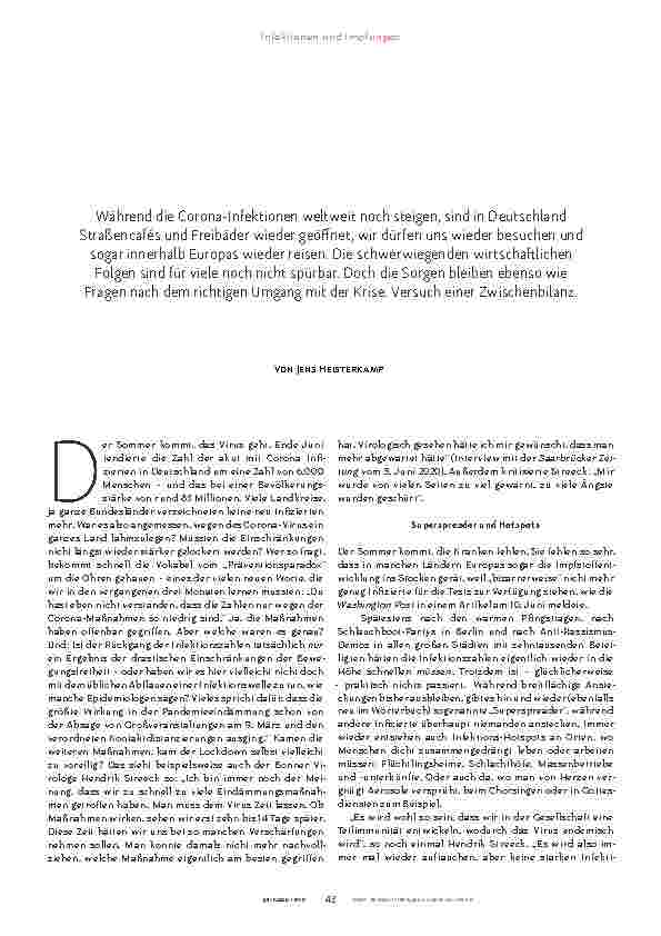 Vorschauseite 2: Corona – eine Zwischenbilanz: Infektionen und Impfungen