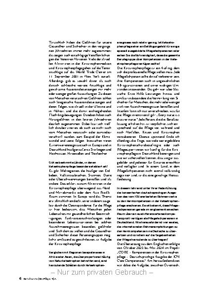 Vorschauseite 3: Katastrophenpflege ist ein Auftrag für die gesamte Berufsgruppe.