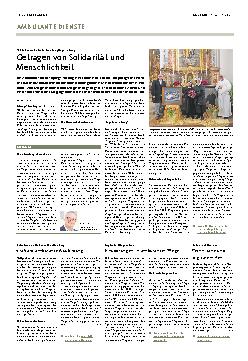 Vorschauseite 1: Getragen von Solidarität und Menschlichkeit.