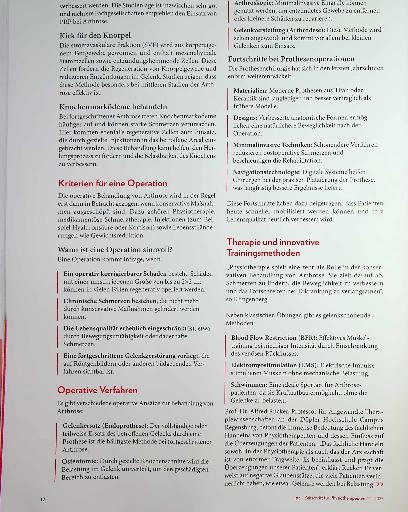 Vorschauseite 3: Die Kunst, Schmerzen zu lindern Chirurgische Eingriffe bei Arthrose sind nicht zwingend notwendig