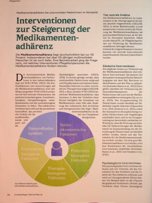 Vorschauseite 1: Interventionen zur Steigerung der Medikamentenadhärenz