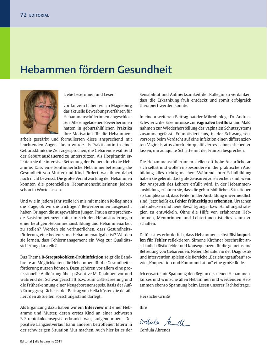 Vorschauseite 1: Hebammen fördern Gesundheit