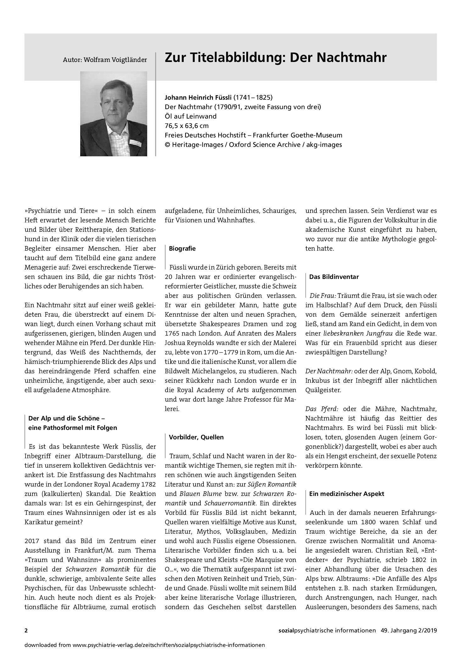 Vorschauseite 1: Zur Titelabbildung: Der Nachtmahr