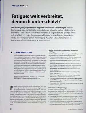 Vorschauseite 1: Fatigue: weit verbreitet, dennoch unterschätzt?