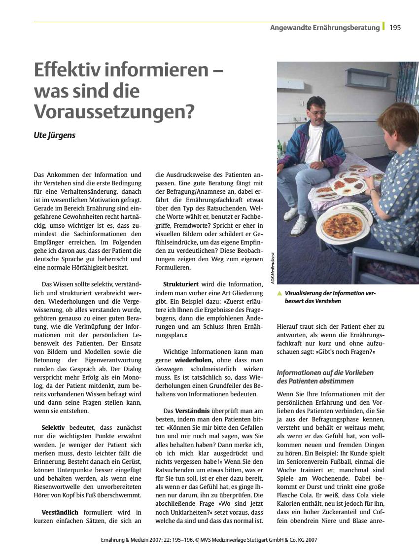 Vorschauseite 1: Effektiv informieren -was sind die Voraussetzungen?