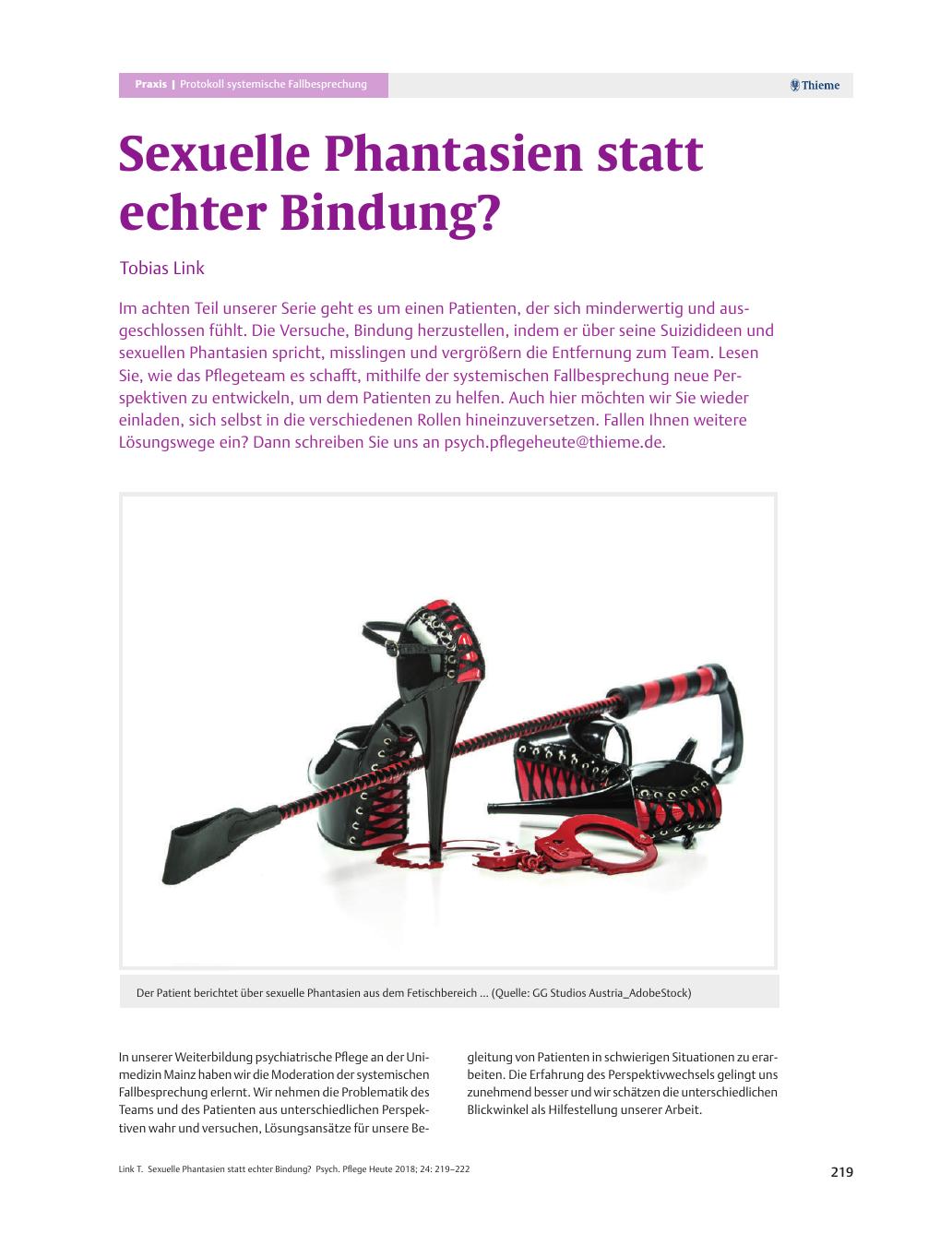 Vorschauseite 1: Sexuelle Phantasien statt echter Bindung?