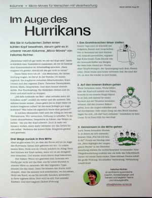 Vorschauseite 1: im Auge des Hurrikans