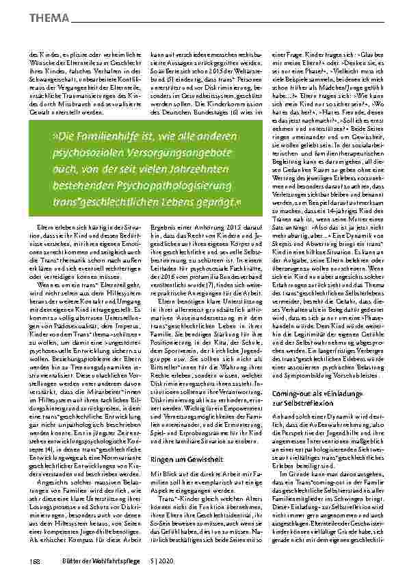 Vorschauseite 2: Zum Umgang mit Trans*geschlechtlichkeit in Familie und Familienhilfe