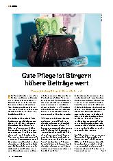 Vorschauseite 1: Gute Pflege ist Bürgern höhere Beiträge wert.