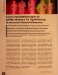 Vorschauseite 1: Datenschutzbestimmungen als größtes Hindernis für Digitalisierung im deutschen Gesundheitssystem