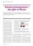 Vorschauseite 1: Schmerzmanagement – das gibt es Neues