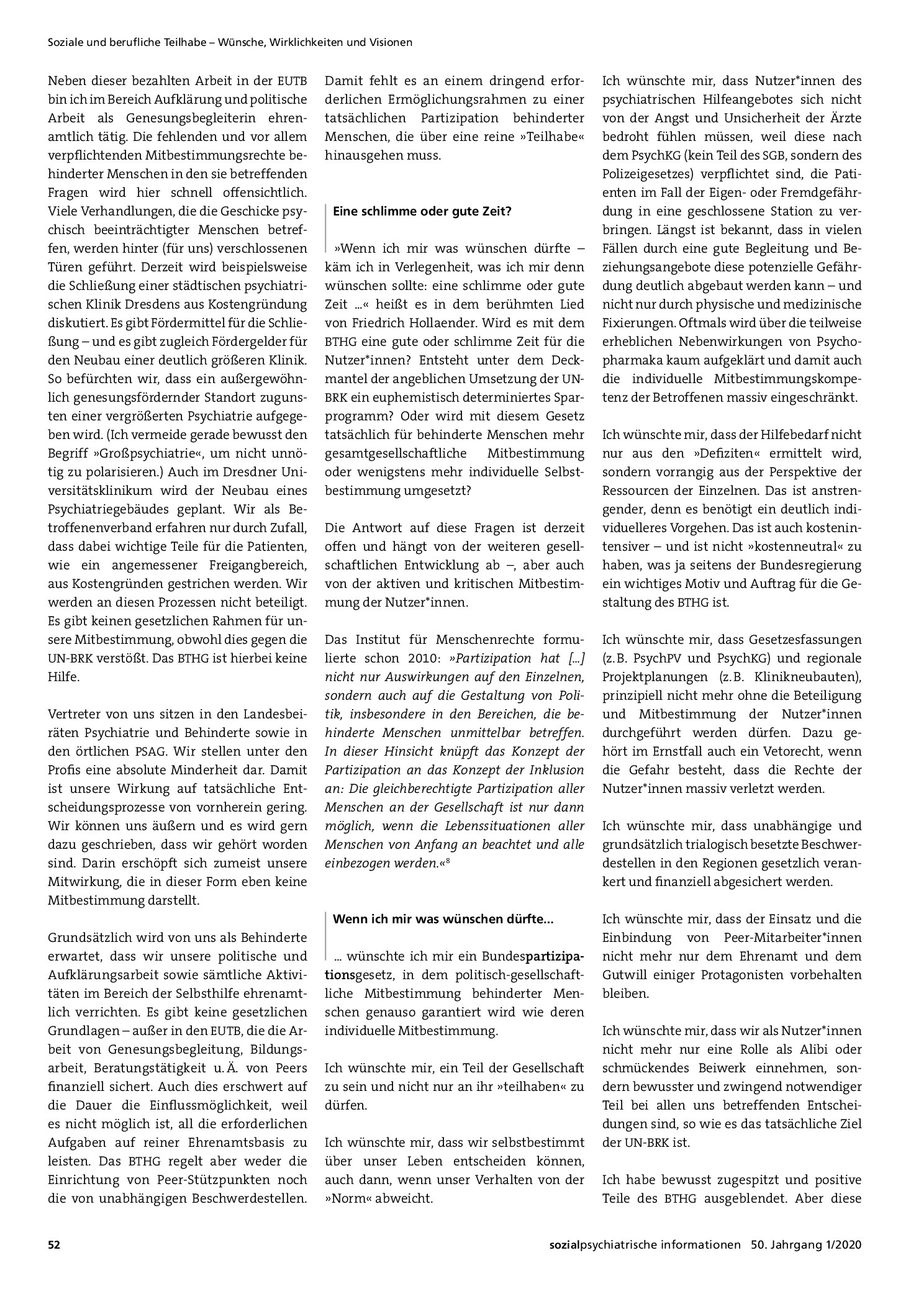 Vorschauseite 3: Wenn ich mir was wünschen dürfte... Das Bundesteilhabegesetz aus Nutzer*innen-Sicht